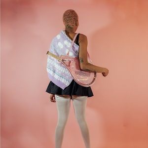 Vintage Purple Pastel Kawaii Sheep Print Sweater 🐑🌷